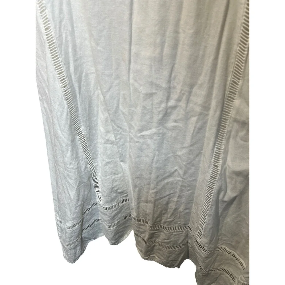 Abercrombie & Fitch White Linen Blend Ladder Stitch Maxi Dress Small